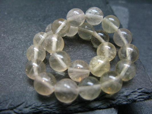 Yellow Fluorite Genuine Bracelet ~ 7 Inches ~ 8mm Round Beads