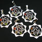 Set of Five 7 Chakra Balancing Natural Multicolor Gems Mandala Pendant