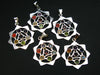 Set of Five 7 Chakra Balancing Natural Multicolor Gems Mandala Pendant
