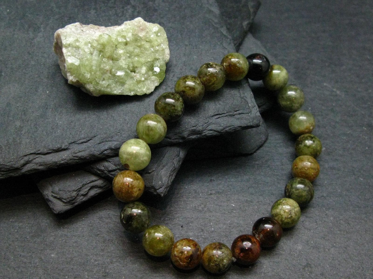 Vesuvianite Idocrase Genuine Bracelet ~ 7 Inches ~ 9mm Round Beads