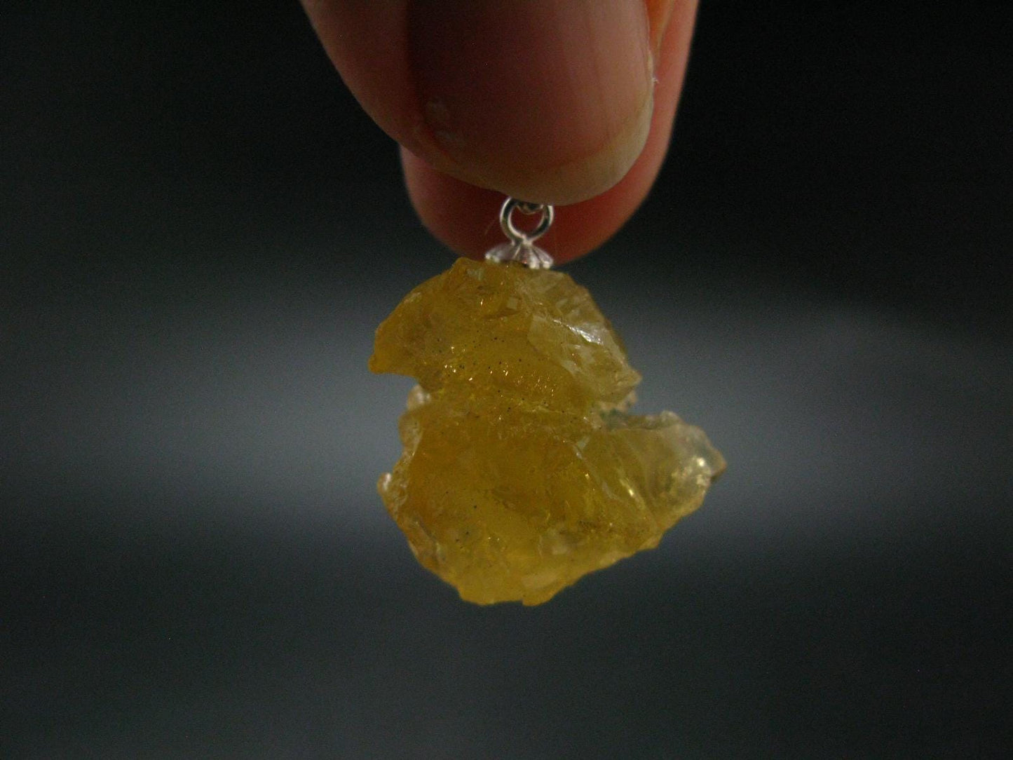 Heliodor (Yellow Beryl) Crystal Silver Pendant From Brazil - 0.9" - 4.85 Grams