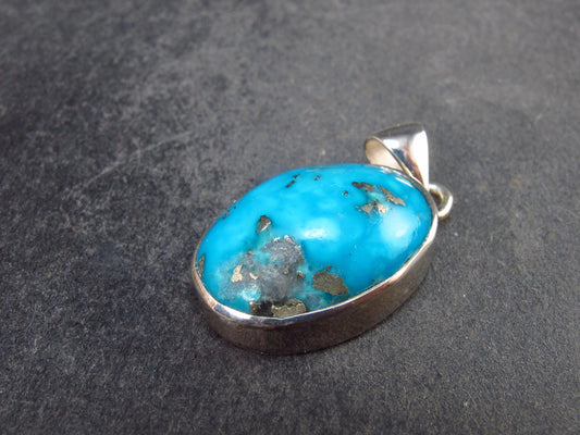 Turquoise Silver Pendant - 1.2" - 6.14 Grams