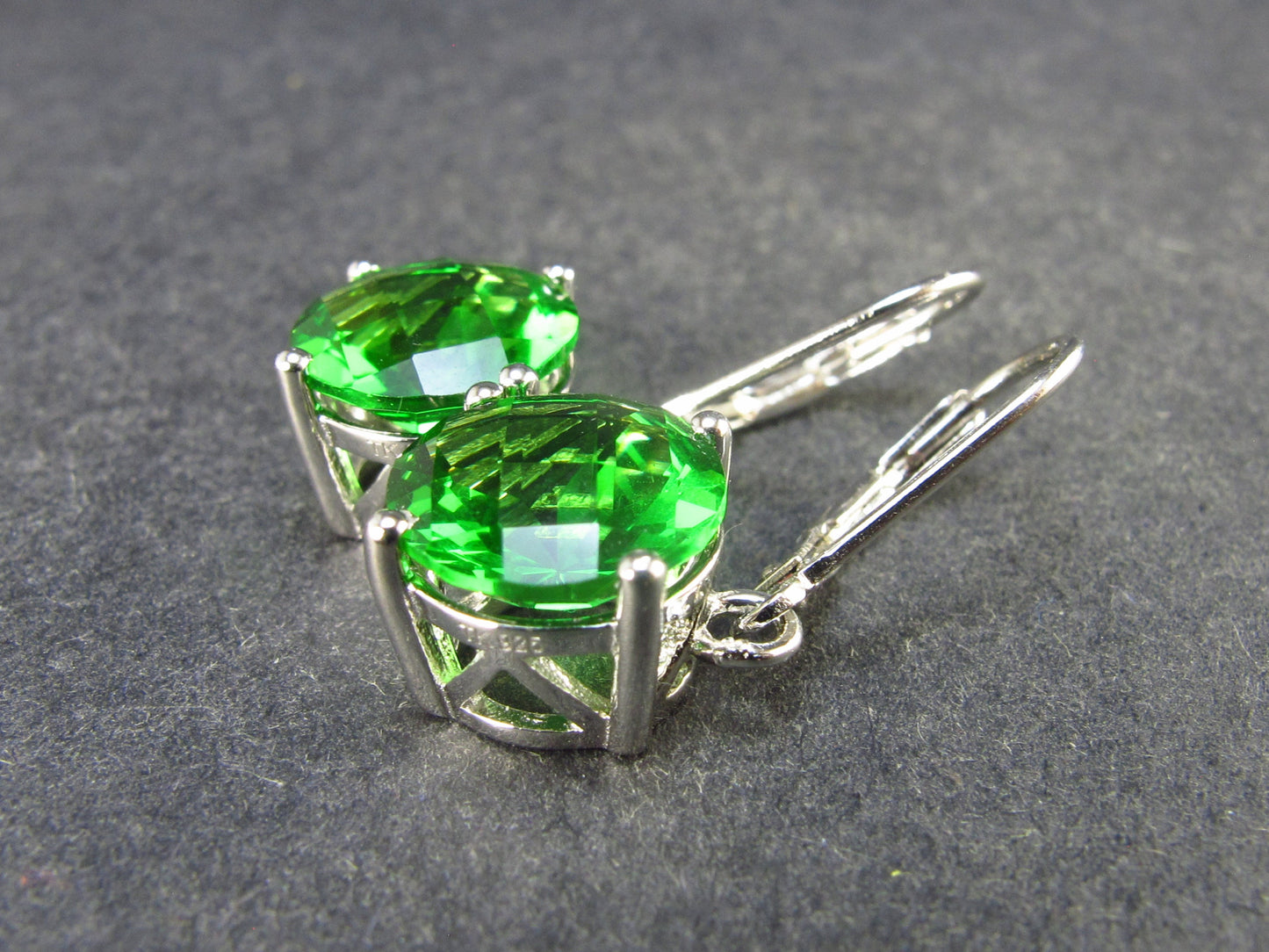 Helenite Gaia Stone Gem Sterling Silver Earrings From Washington - 3.9 Grams