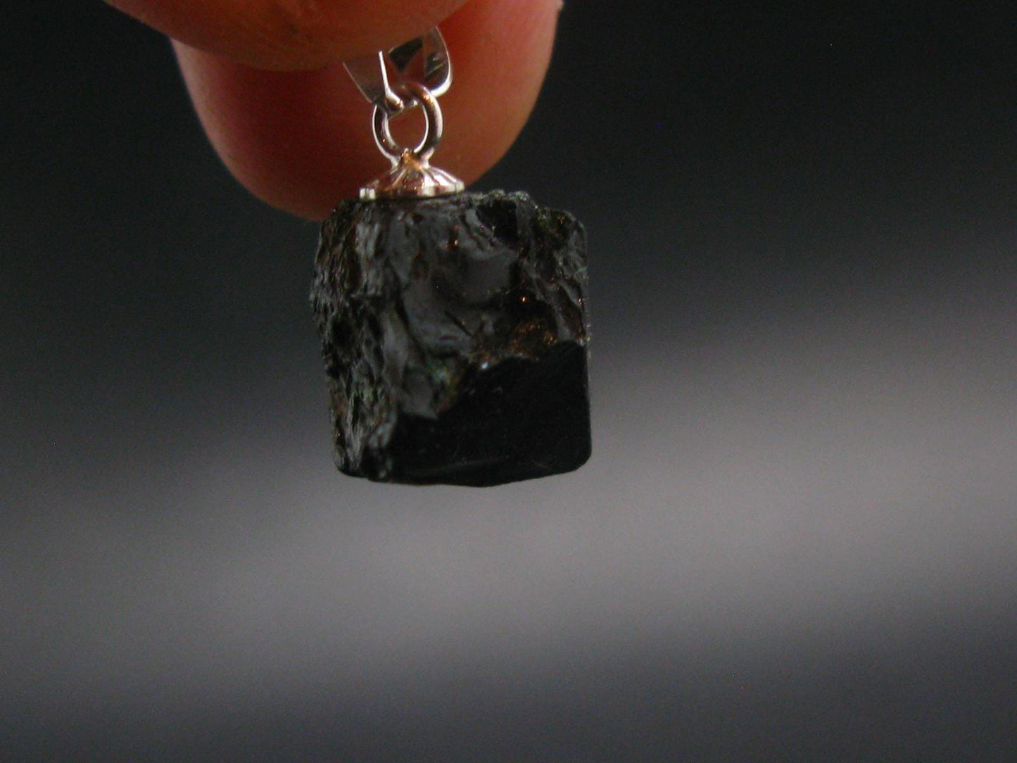 Rare Usambara Chrome Tourmaline Crystal Silver Pendant From Tanzania - 0.6" - 2.00 Grams