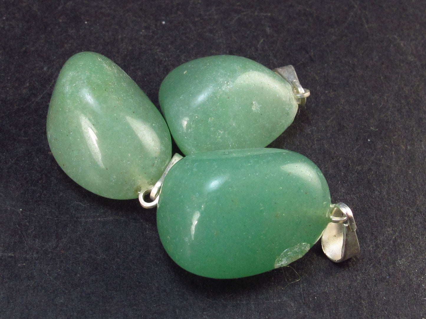 Set of 3 Natural Green Aventurine Pendant From Brazil