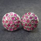 Ruby Faceted Stud Earrings In Sterling Silver - 4.50 Grams