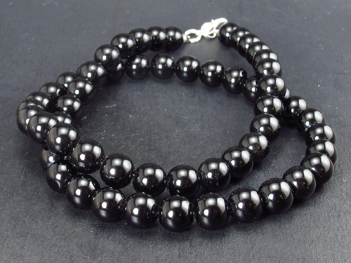 Tibetan Black Tektite Necklace From Tibet - 18"