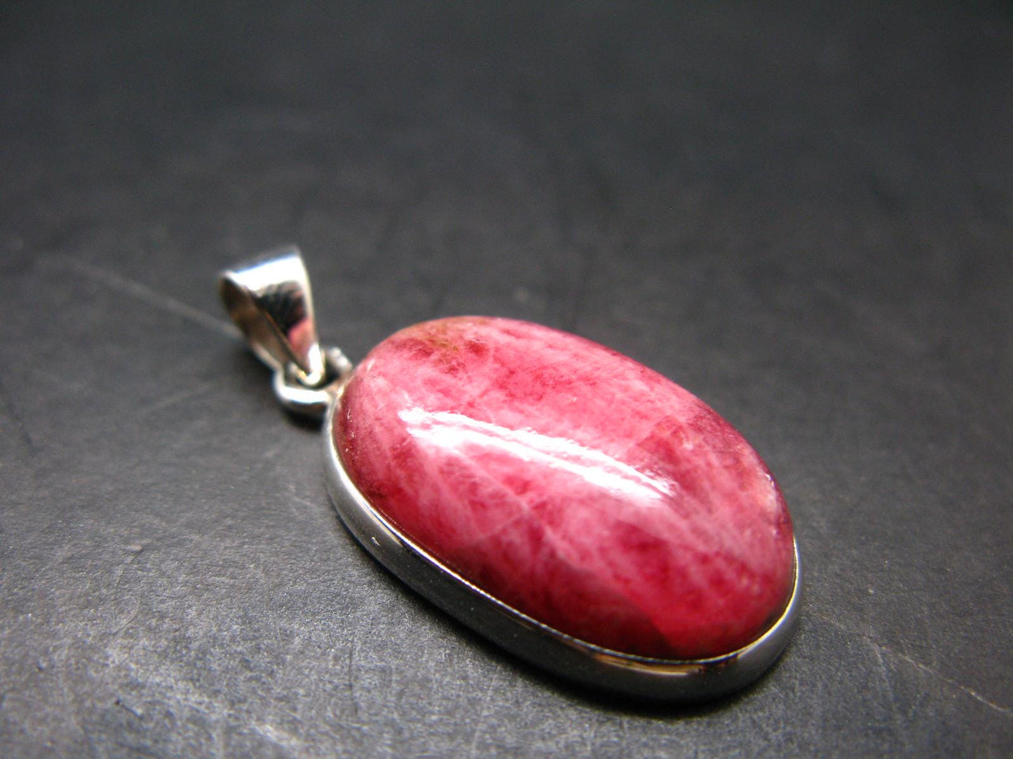 Rare Pink Tugtupite Sterling Silver Pendant From Greenland - 1.4" - 5.31 Grams