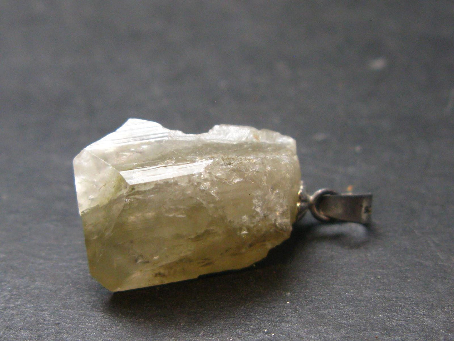 Nice Terminated Danburite Crystal Silver Pendant from Russia - 1.0" - 3.86 Grams