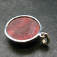 Thulite Silver Plated Pendant From Norway - 1.2" - 7.0 Grams
