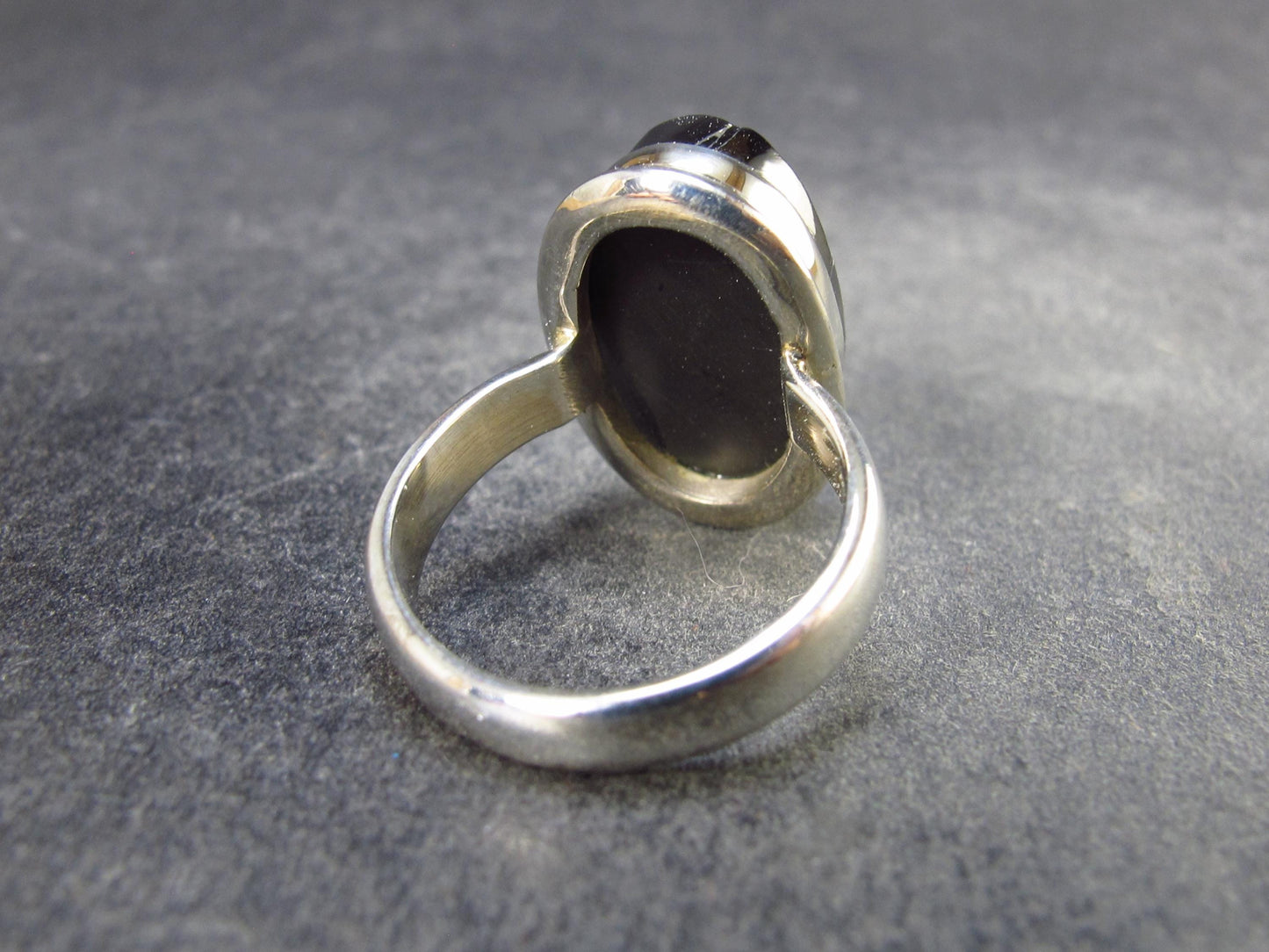 Unpolished Elite Shungite Silver Ring from Russia - Size 6.5 - 5.12 Grams