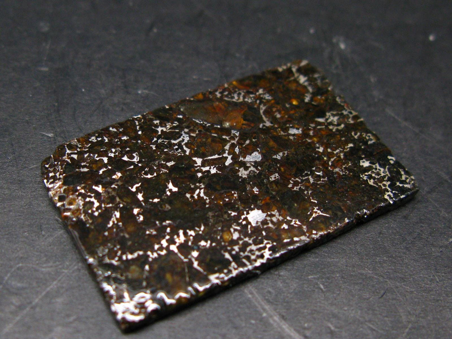 Large Admire Meteorite Pallasite Olivine Slice From Kansas, USA - 1.4" - 6.58 Grams