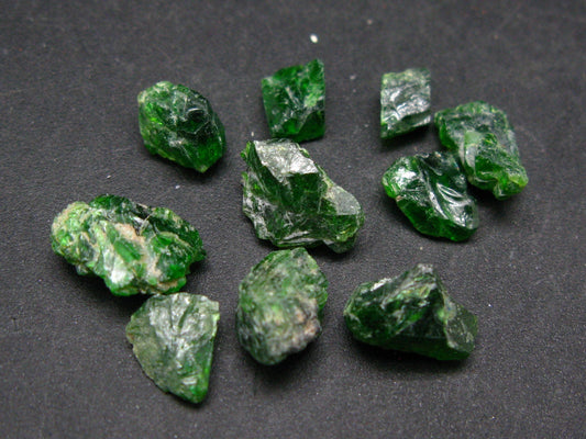 Lot of 10 Gem Chrome Diopside Crystals From Russia - 35 Carats
