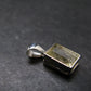 Gem Libyan Desert Glass Tektite Faceted Pendant Sterling Silver from Libya - 0.9" - 2.94 Grams