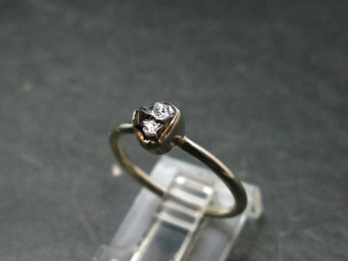 Meteorite Campo Del Cielo Sterling Silver Ring From Argentina - 1.97 Grams - Size 7