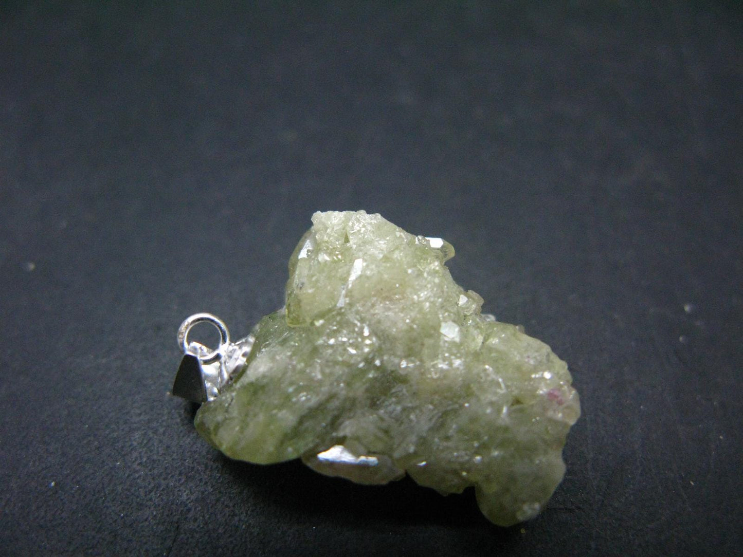 Vesuvianite Idocrase Crystal Silver Pendant From Canada - 2.6" - 4.01 Grams