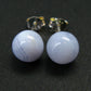 The Most Classic Earring Styles!! Natural 8mm Round / Ball Blue Lace Agate Gemstones 925 Silver Stud Earrings