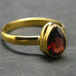 Red Garnet Gold Plated Sterling Silver Ring - Size 10 - 3.38 Grams