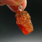 Raw Fire Opal Sterling Silver Pendant From Mexico - 1.0" - 1.24 Grams
