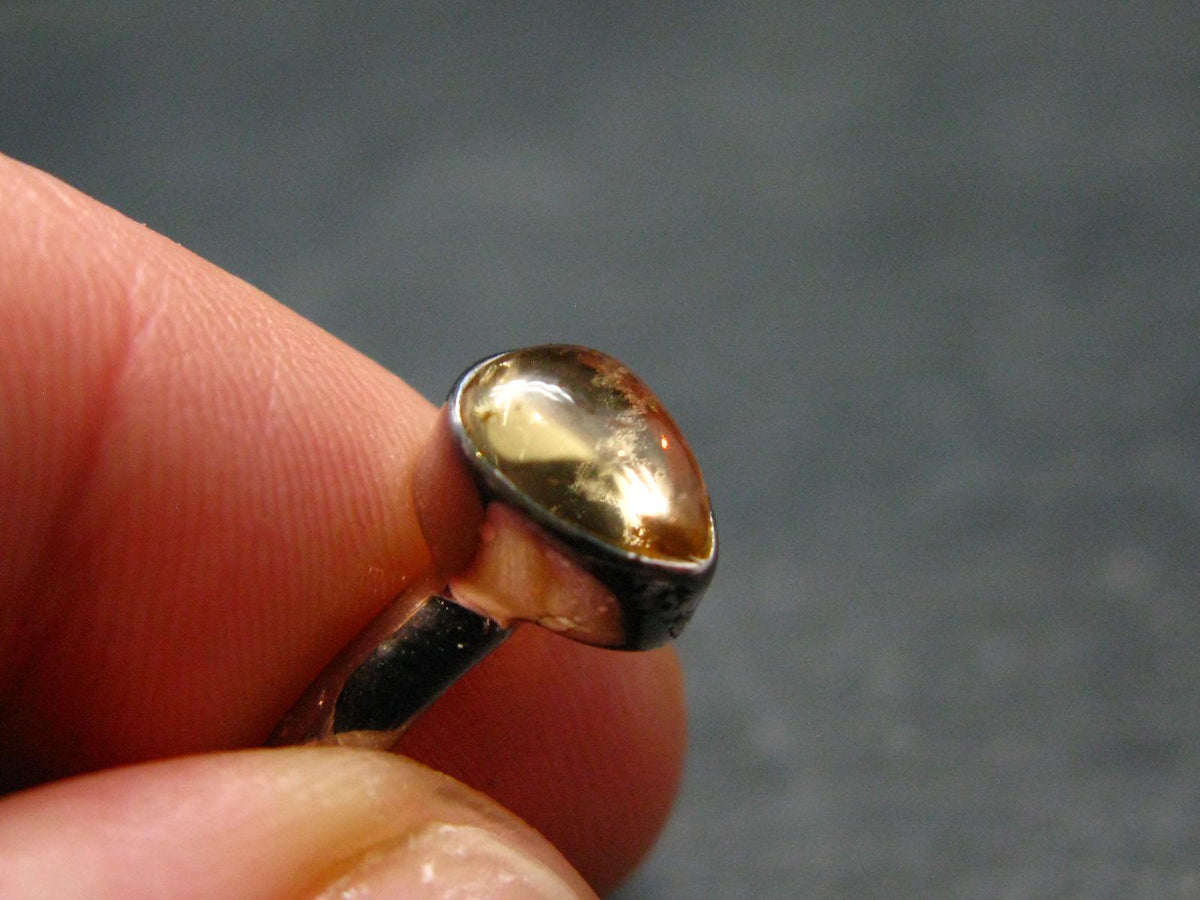 Fabulous Untreated Faceted Gem Imperial Topaz 925 Silver Ring from Brazil - Size 5 - 2.35 Grams