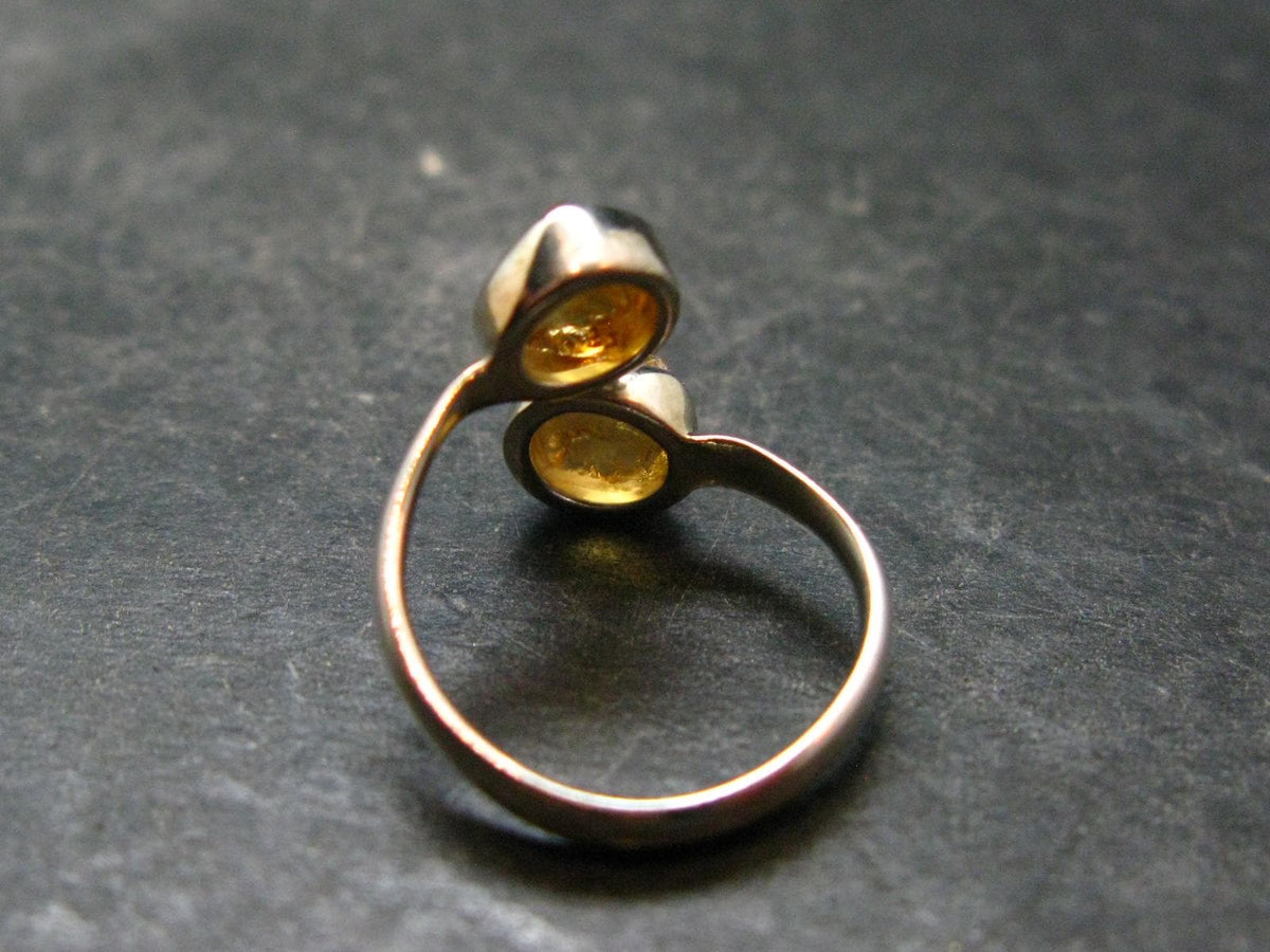 Citrine Sterling Silver Ring - Size 5 - 1.92 Grams