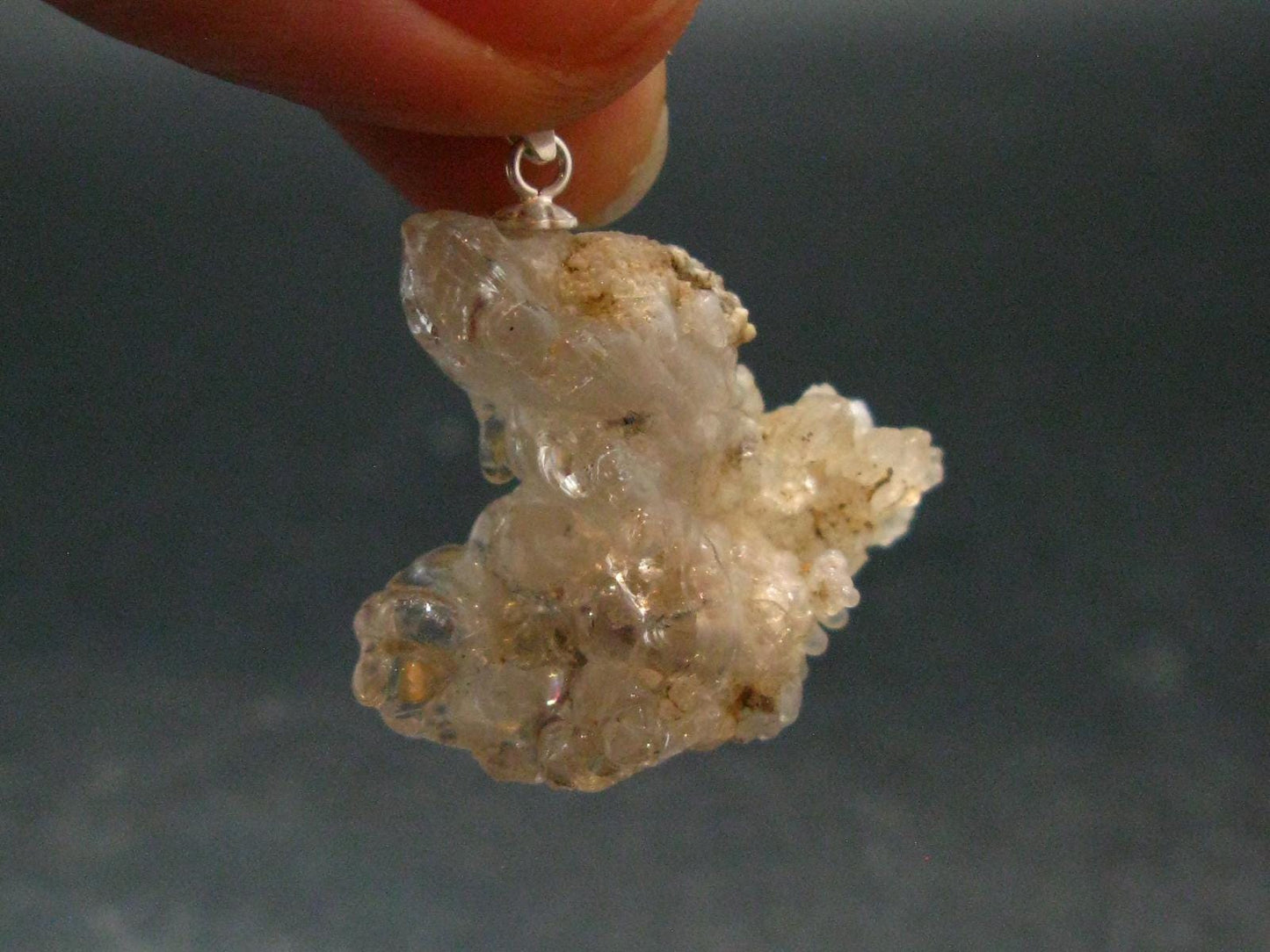 Hyalite Silver Pendant from Mexico - 1.3" - 6.92 Grams