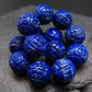 Lapis Lazuli Lazurite Genuine Bracelet ~ 7 Inches ~ 16mm Carved Beads