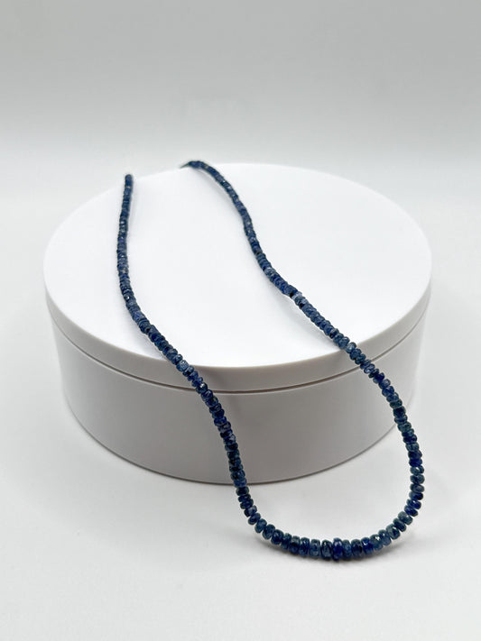 Blue Sapphire Beaded Necklace: Genuine Gemstone Jewelry, September Birthstone
