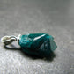 Dioptase Crystal Silver Pendant from Congo - 1.15 Grams - 0.9"