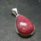 Thulite Silver Plated Pendant From Norway - 1.5" - 6.41 Grams