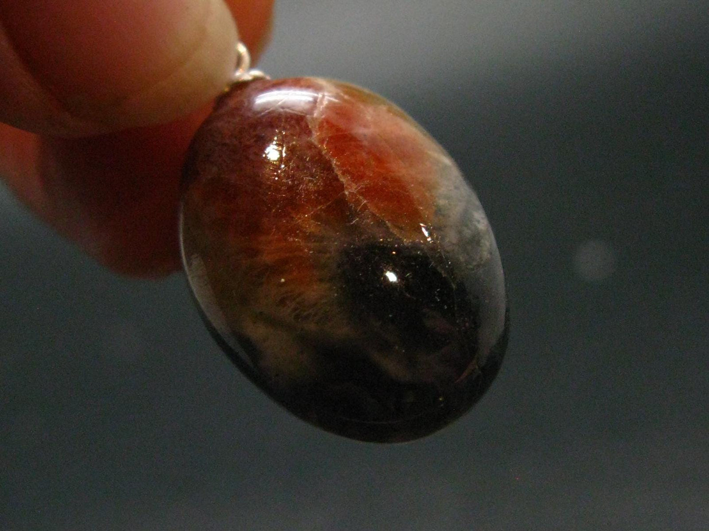 Iolite Cordierite & Sunstone Silver Pendant From India - 1.2" - 5.47 Grams