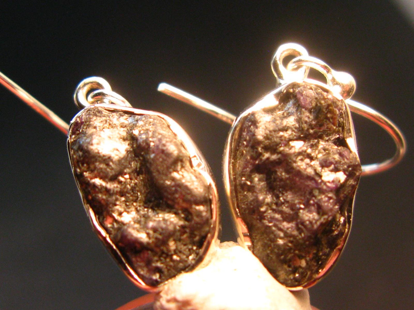 Alexandrite Sterling Silver Earrings from Brazil - 1.2" - 3.64 Grams