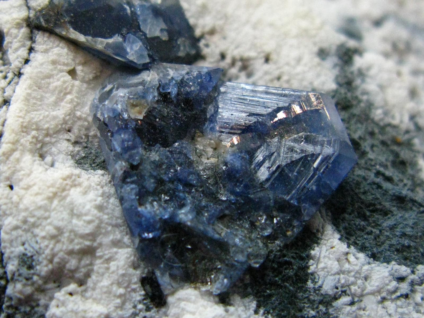 Benitoite and Neptunite on Natrolite Cluster From California - 1.5" - 10.35 Grams