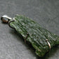 Moldavite Tektite Silver Pendant from Czech Republic - 1.6" - 5.68 Grams