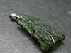 Moldavite Tektite Silver Pendant from Czech Republic - 1.6" - 5.68 Grams