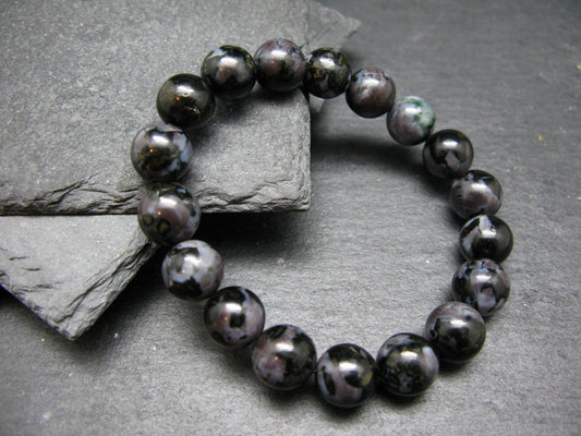 Gabbro Mystic Merlinite Genuine Bracelet ~ 7 Inches ~ 10mm Round Beads