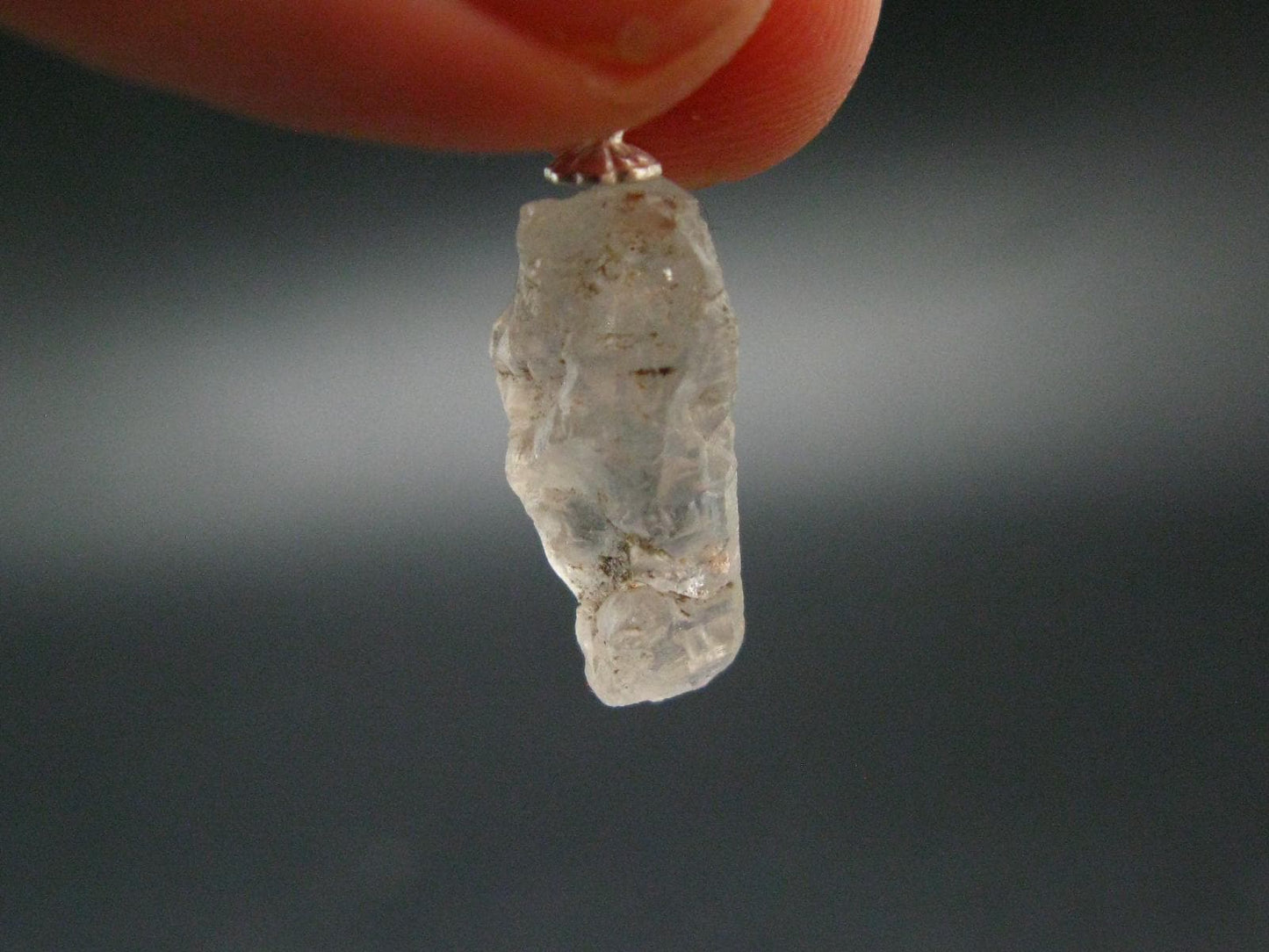 Rare Terminated Gemmy Nirvana (Pink Ice) Quartz Crystal Silver Pendant from the Himalayas - 1.0" - 1.75 Grams