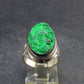 Uvarovite (Green Chromium Garnet) Cluster Silver Ring from Russia - Size 5.5 - 6.41 Grams