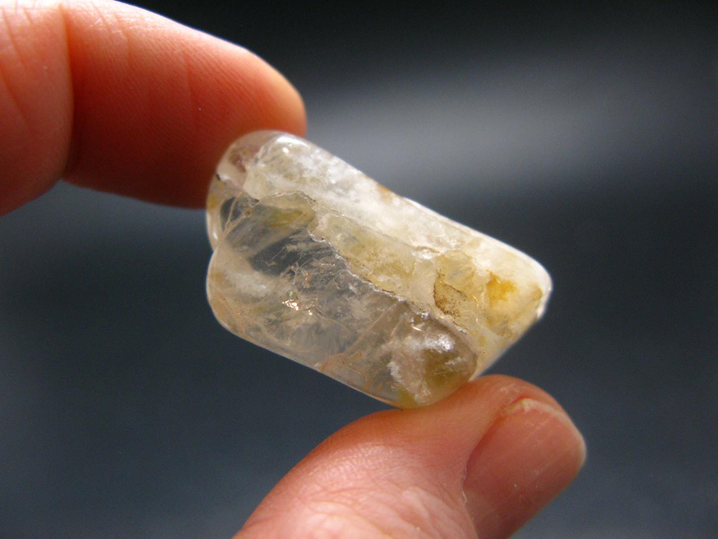 Large Clear Tumbled Petalite Crystal from Brazil - 8.2 Grams - 1.1"