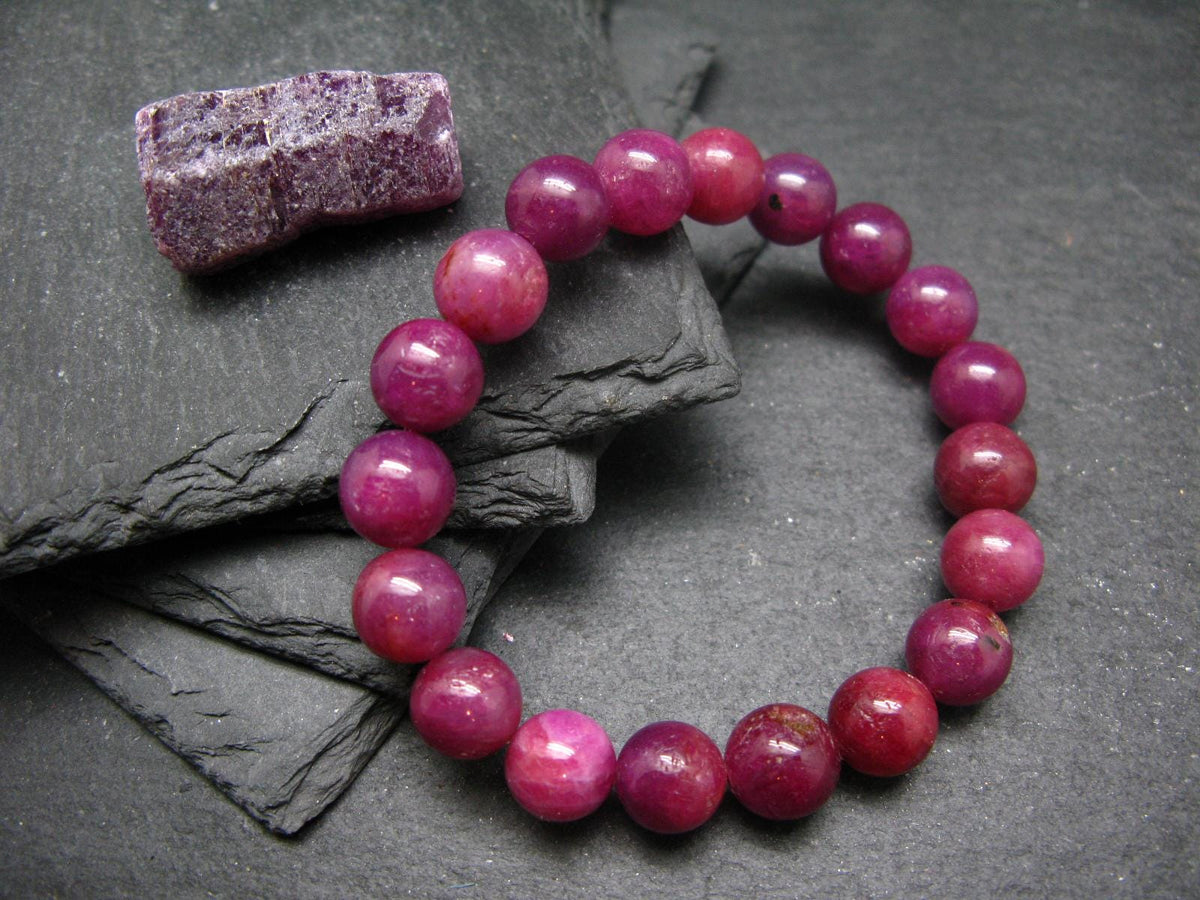 AAA Grade Ruby Genuine Bracelet ~ 7 Inches ~ 10mm Round Beads