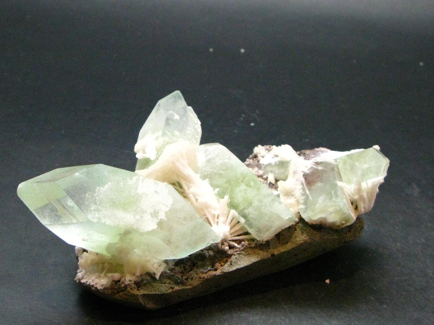 Green Apophylite & Stilbite Cluster From India - 5.3" - 313.62 Grams