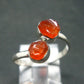 Fire Opal Silver Ring From Mexico - 2.09 Grams - Adjustable size