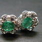 Gem Emerald Faceted Earrings In Sterling Silver - 0.65 Carats