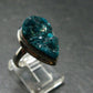Emerald Green Dioptase Crystal Silver Ring from Congo - 5.85 Grams - Size 6