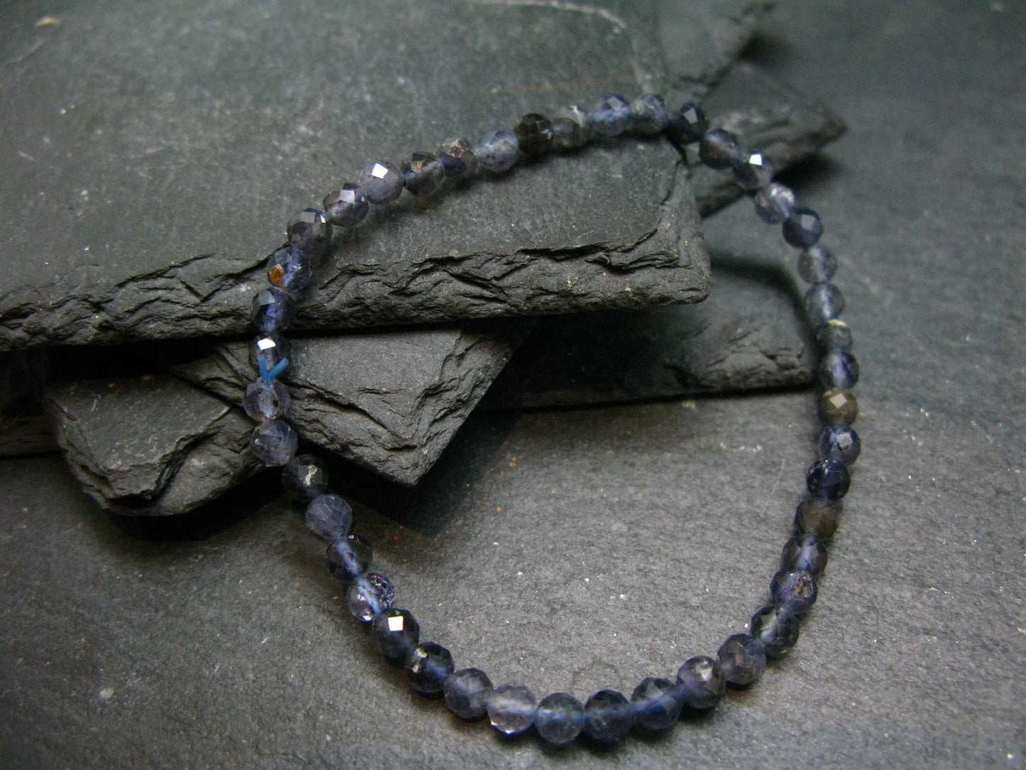 Iolite Cordierite Genuine Bracelet ~ 7 Inches ~ 4mm Facetted Beads