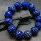 Lapis Lazuli Lazurite Genuine Bracelet ~ 7 Inches ~ 15mm Carved Beads