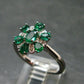 Emerald Faceted Silver Ring from Colombia - 2.89 Grams Total - Size 7