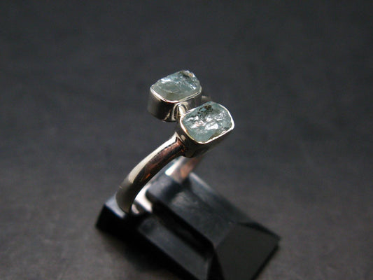Blue Zircon Ring 925 Silver from Cambodia - Size 7