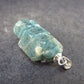 Unpolished Terminated Neon Blue Apatite Silver Pendant From Brazil - 1.3" - 4.93 Grams