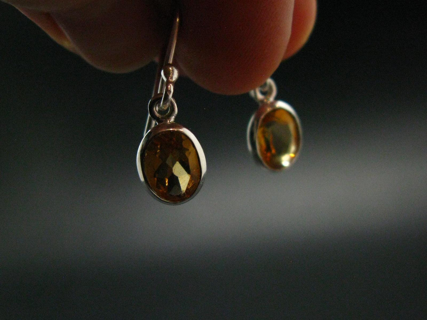 Faceted Golden Yellow Citrine 925 Sterling Silver Drop Earrings - 1.0"